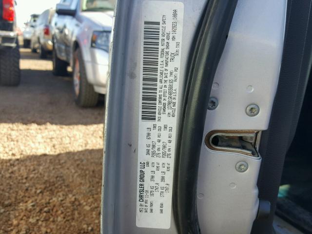 1D7RB1GK4BS568165 - 2011 DODGE RAM 1500 SILVER photo 10