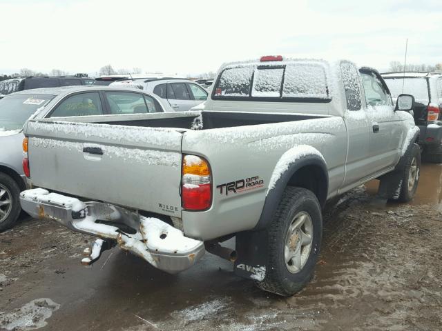 5TEWN72N42Z136924 - 2002 TOYOTA TACOMA XTR SILVER photo 4