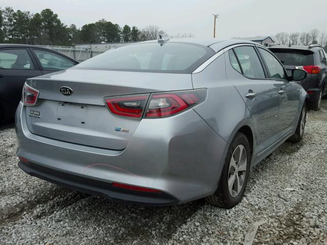 KNAGM4AD1E5073719 - 2014 KIA OPTIMA HYB GRAY photo 4