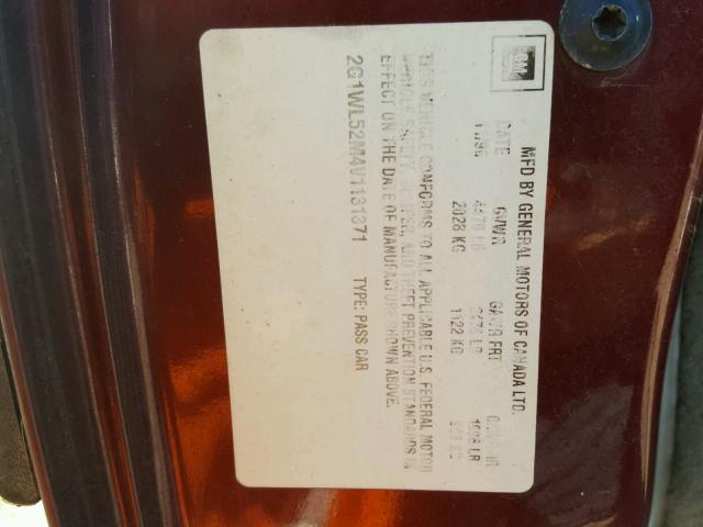 2G1WL52M4V1131371 - 1997 CHEVROLET LUMINA BAS წითელი ფოტო 10