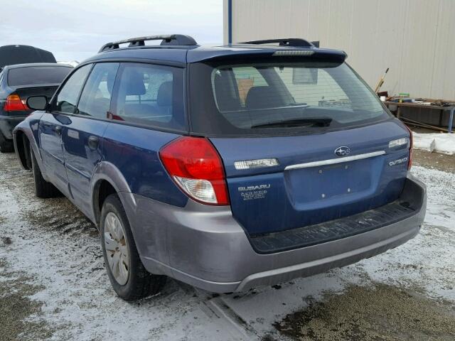 4S4BP60C087358764 - 2008 SUBARU OUTBACK BLUE photo 3