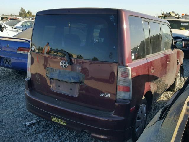 JTLKT324050206769 - 2005 TOYOTA SCION XB BURGUNDY photo 4