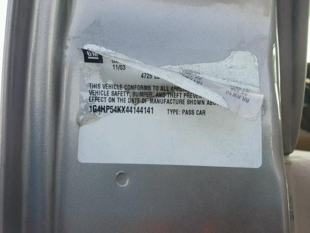 1G4HP54KX44144141 - 2004 BUICK LESABRE CU BEIGE photo 10