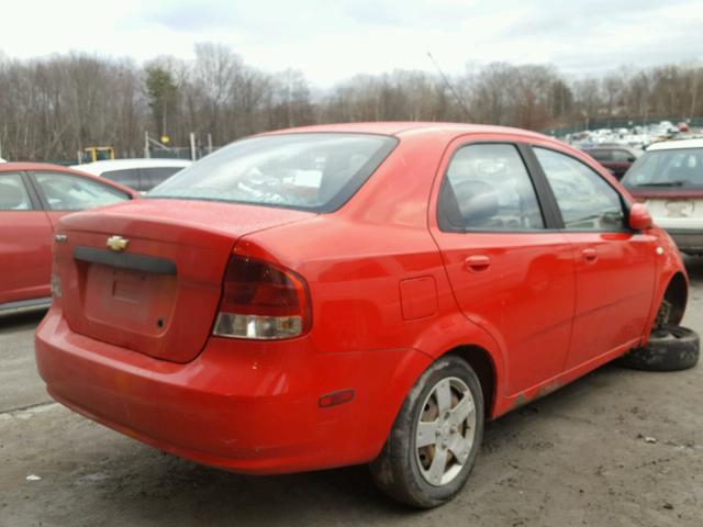 KL1TD56606B576962 - 2006 CHEVROLET AVEO BASE Կարմիր լուսանկար 4