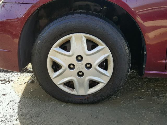 1HGES16563L014742 - 2003 HONDA CIVIC LX BURGUNDY photo 9