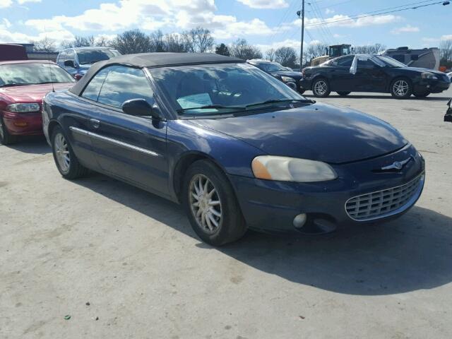 1C3EL55RX2N238370 - 2002 CHRYSLER SEBRING LX BLUE photo 1