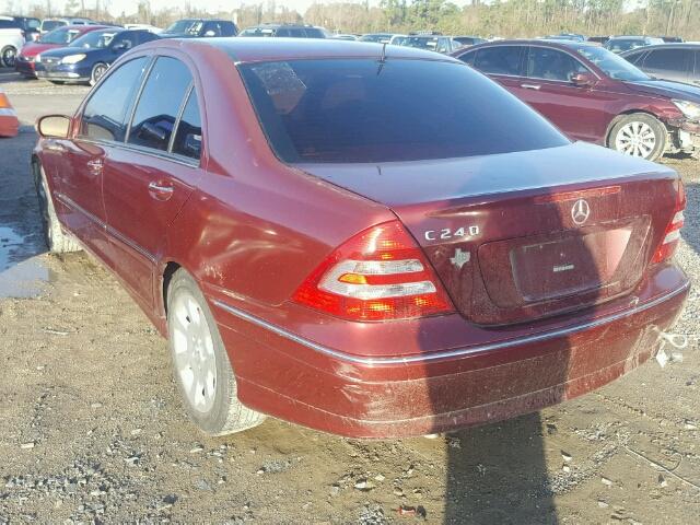 WDBRF61JX5A796725 - 2005 MERCEDES-BENZ C 240 RED photo 3