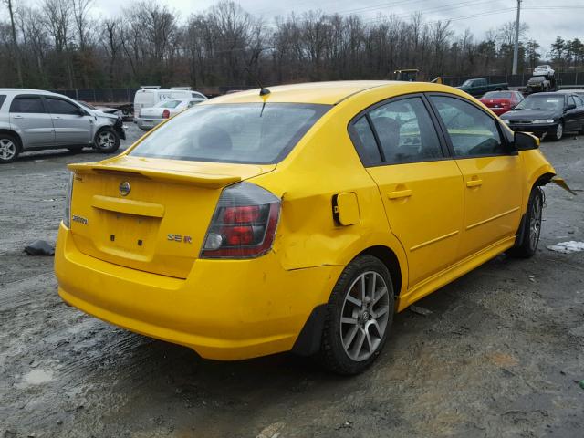 3N1BB61E58L655157 - 2008 NISSAN SENTRA SE- YELLOW photo 4