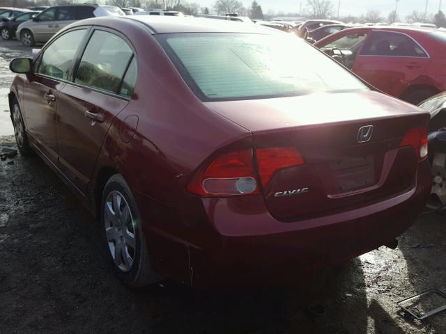 1HGFA16528L055304 - 2008 HONDA CIVIC LX RED photo 3