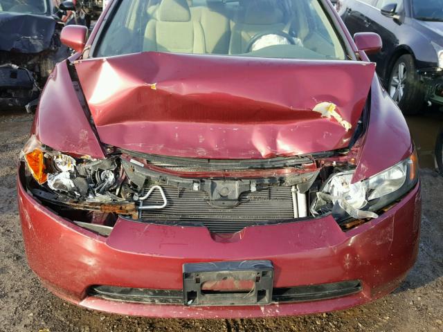 1HGFA16528L055304 - 2008 HONDA CIVIC LX RED photo 9