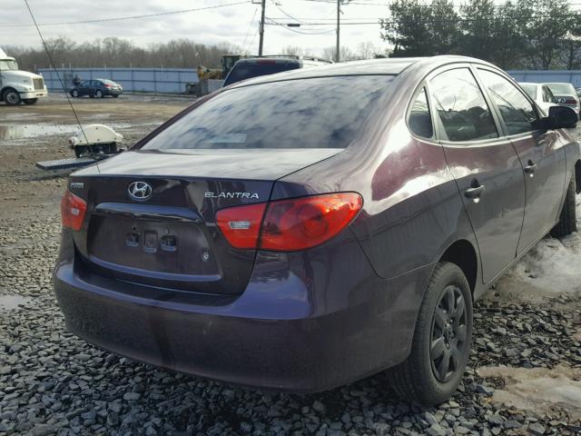 KMHDU46D27U027271 - 2007 HYUNDAI ELANTRA GL PURPLE photo 4