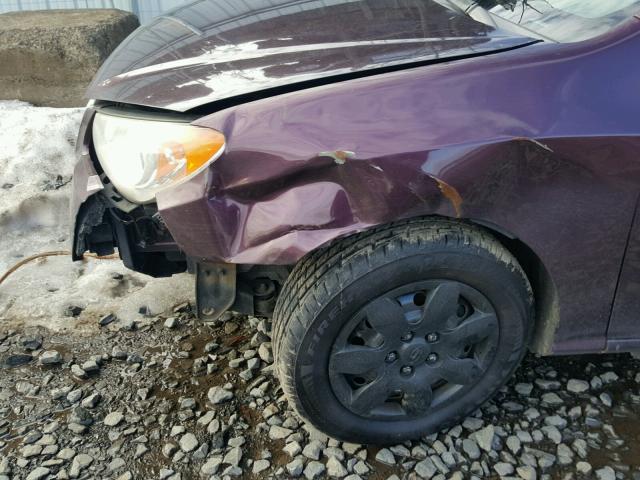 KMHDU46D27U027271 - 2007 HYUNDAI ELANTRA GL PURPLE photo 9