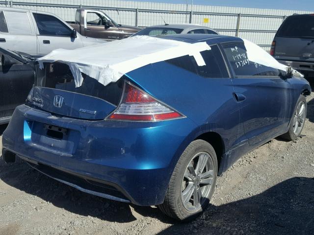 JHMZF1D65DS000689 - 2013 HONDA CR-Z EX BLUE photo 4