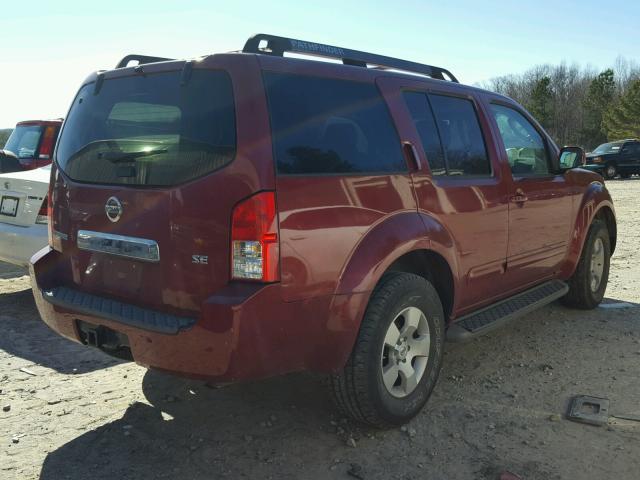 5N1AR18U96C641237 - 2006 NISSAN PATHFINDER MAROON photo 4