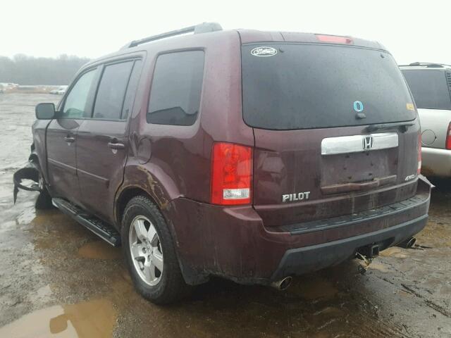 5FNYF4H77BB047198 - 2011 HONDA PILOT EXLN MAROON photo 3