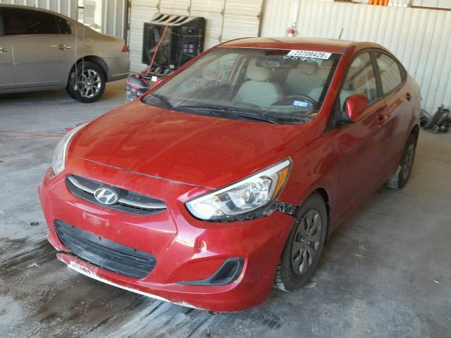 KMHCT4AE5GU116895 - 2016 HYUNDAI ACCENT SE RED photo 2