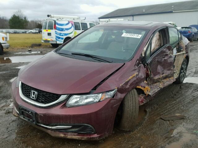 2HGFB2F8XEH553613 - 2014 HONDA CIVIC EX MAROON photo 2