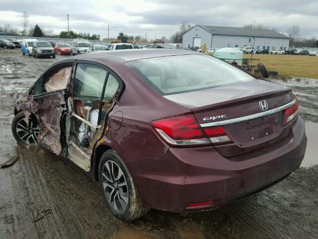 2HGFB2F8XEH553613 - 2014 HONDA CIVIC EX MAROON photo 3