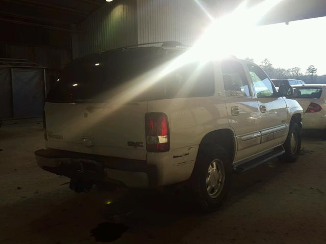 1GKEC13T21R158317 - 2001 GMC YUKON WHITE photo 4