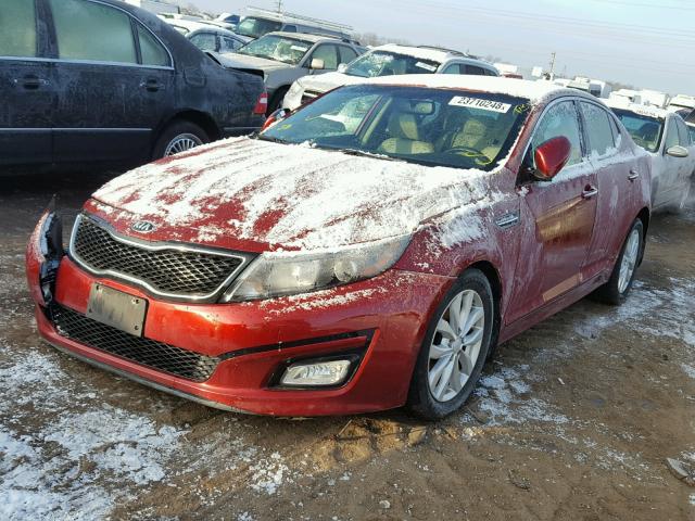 5XXGN4A70EG281757 - 2014 KIA OPTIMA EX RED photo 2