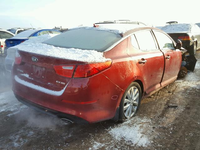 5XXGN4A70EG281757 - 2014 KIA OPTIMA EX RED photo 4