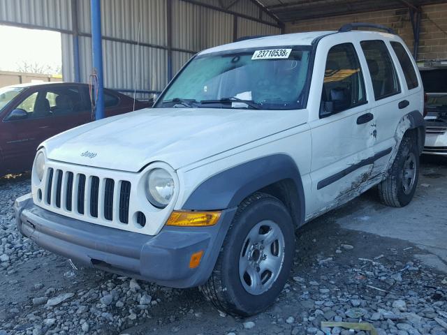 1J4GK48K05W694516 - 2005 JEEP LIBERTY SP WHITE photo 2