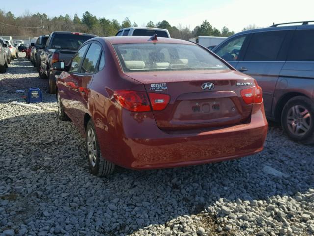 KMHDU46D29U758950 - 2009 HYUNDAI ELANTRA GL RED photo 3