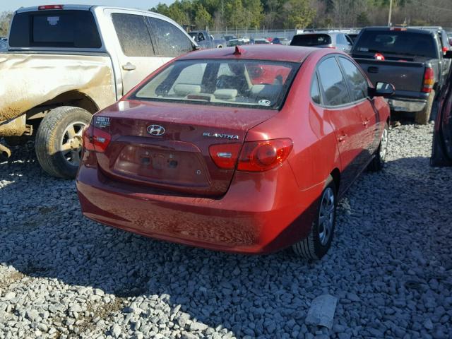 KMHDU46D29U758950 - 2009 HYUNDAI ELANTRA GL RED photo 4