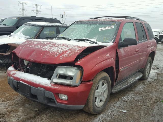 1GNDT13S722189837 - 2002 CHEVROLET TRAILBLAZE RED photo 2