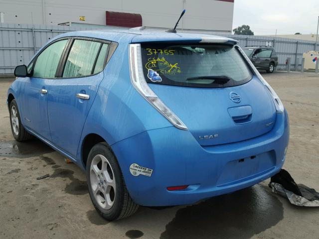 1N4AZ0CP1DC414370 - 2013 NISSAN LEAF S BLUE photo 3