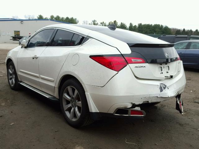 2HNYB1H41CH500592 - 2012 ACURA ZDX TECHNO WHITE photo 3