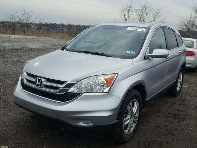 5J6RE4H72AL038129 - 2010 HONDA CR-V EXL SILVER photo 2