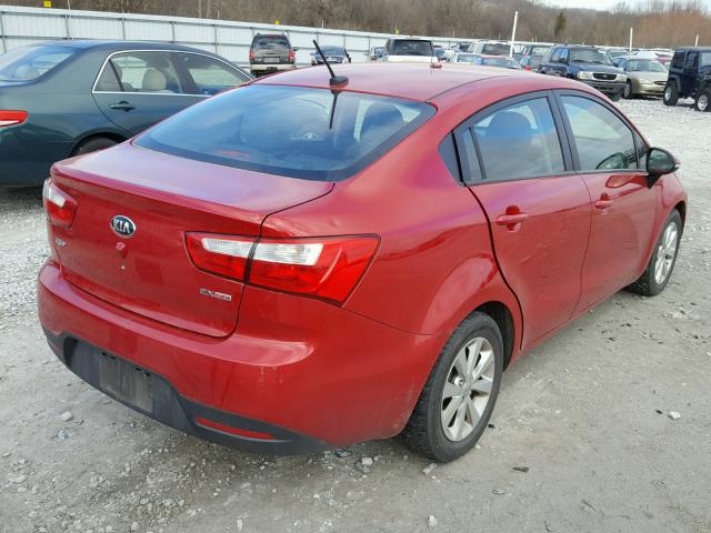 KNADN4A39D6283209 - 2013 KIA RIO EX RED photo 4