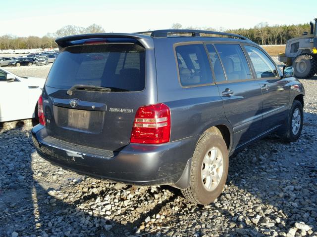 JTEGF21A330074268 - 2003 TOYOTA HIGHLANDER BLUE photo 4