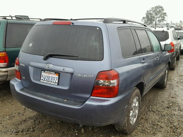 JTEDP21A360123909 - 2006 TOYOTA HIGHLANDER BLUE photo 4