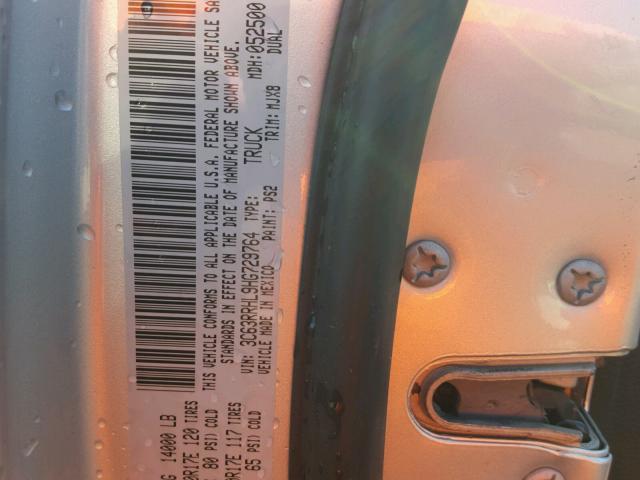 3C63RRHL9HG729764 - 2017 RAM 3500 SLT SILVER photo 10