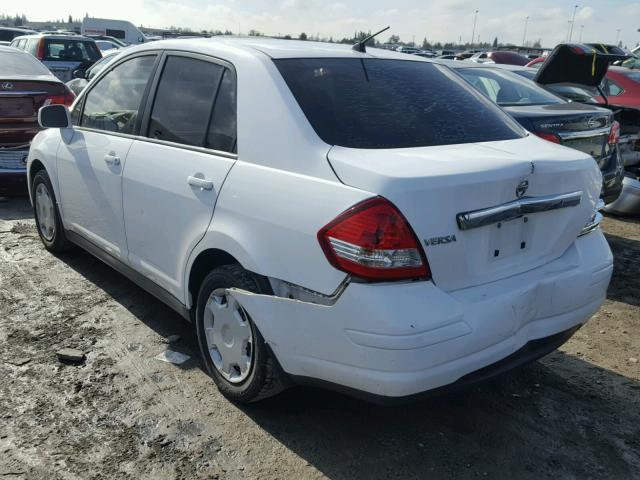 3N1BC11E09L446202 - 2009 NISSAN VERSA S WHITE photo 3