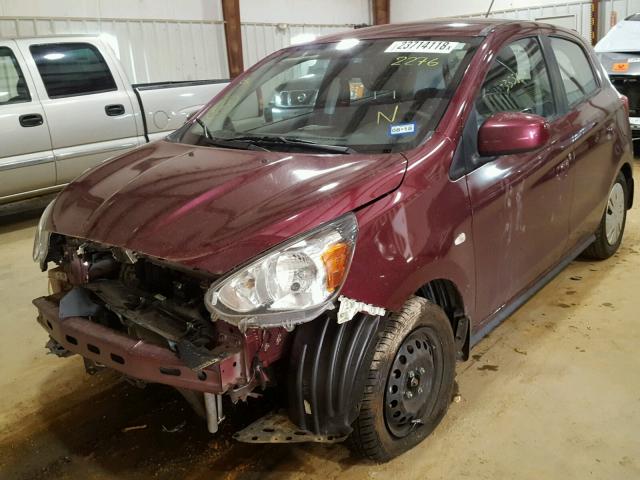 ML32A3HJXHH002276 - 2017 MITSUBISHI MIRAGE ES MAROON photo 2