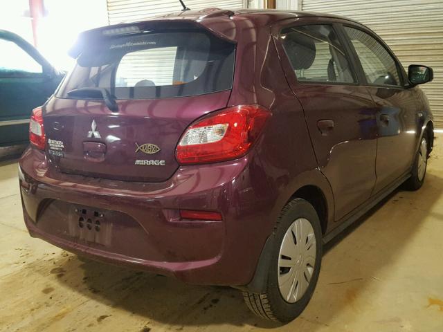 ML32A3HJXHH002276 - 2017 MITSUBISHI MIRAGE ES MAROON photo 4