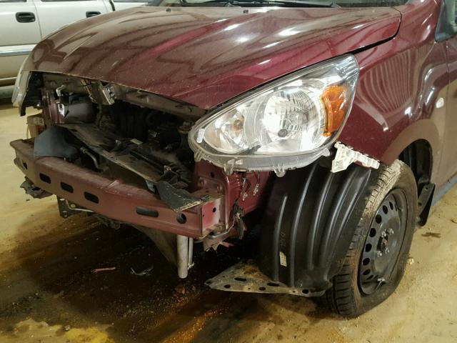 ML32A3HJXHH002276 - 2017 MITSUBISHI MIRAGE ES MAROON photo 9