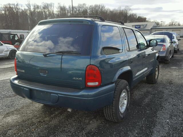 1B4HS28N1YF149855 - 2000 DODGE DURANGO TURQUOISE photo 4