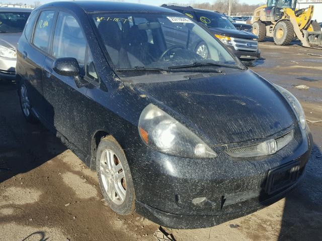 JHMGD38637S024125 - 2007 HONDA FIT S BLACK photo 1