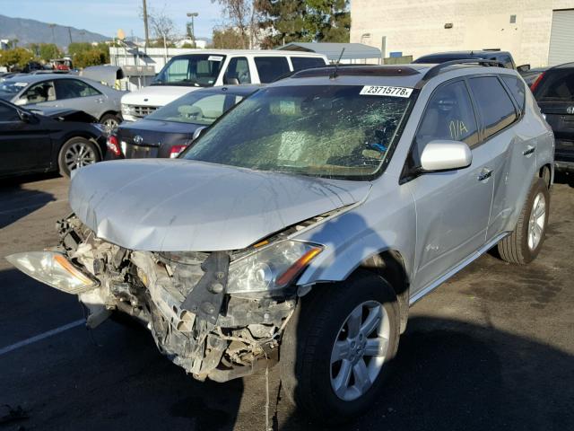 JN8AZ08T77W516215 - 2007 NISSAN MURANO SL SILVER photo 2