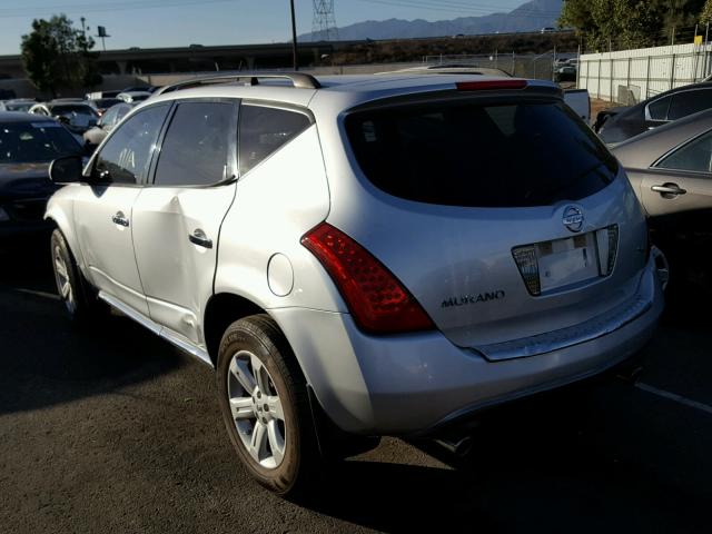 JN8AZ08T77W516215 - 2007 NISSAN MURANO SL SILVER photo 3