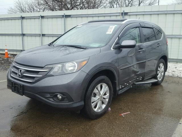 2HKRM4H70DH619162 - 2013 HONDA CR-V EXL GRAY photo 2