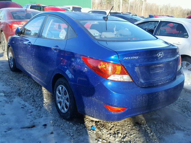 KMHCT4AE8DU507289 - 2013 HYUNDAI ACCENT GLS BLUE photo 3