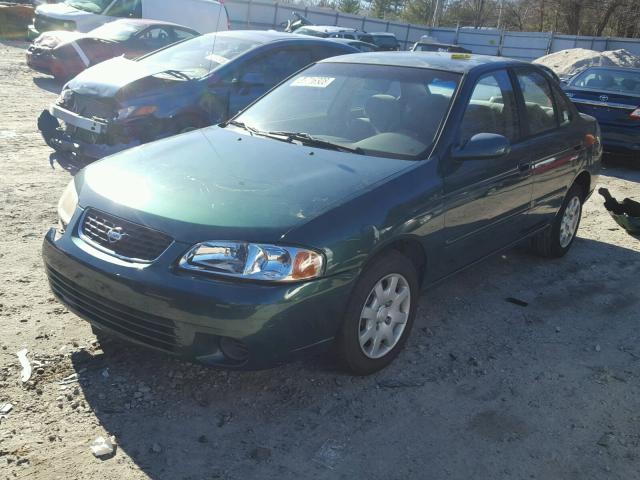 3N1CB51D01L449479 - 2001 NISSAN SENTRA XE GREEN photo 2