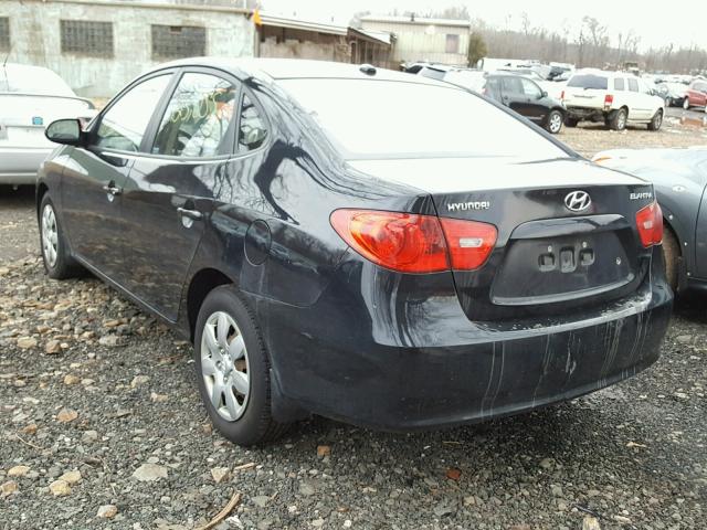 KMHDU46D98U347902 - 2008 HYUNDAI ELANTRA GL BLACK photo 3