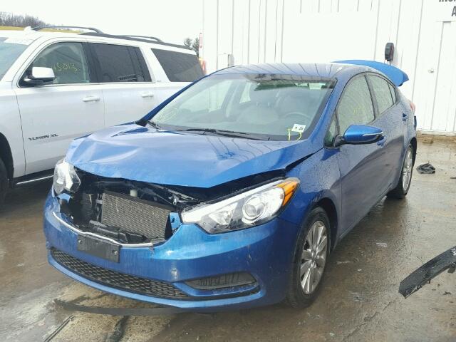 KNAFX4A62F5267133 - 2015 KIA FORTE LX BLUE photo 2