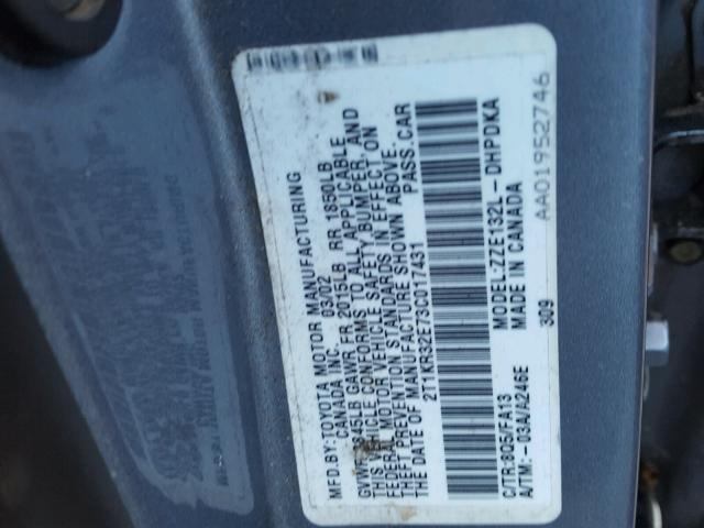 2T1KR32E73C017431 - 2003 TOYOTA MATRIX 蓝色 照片 10